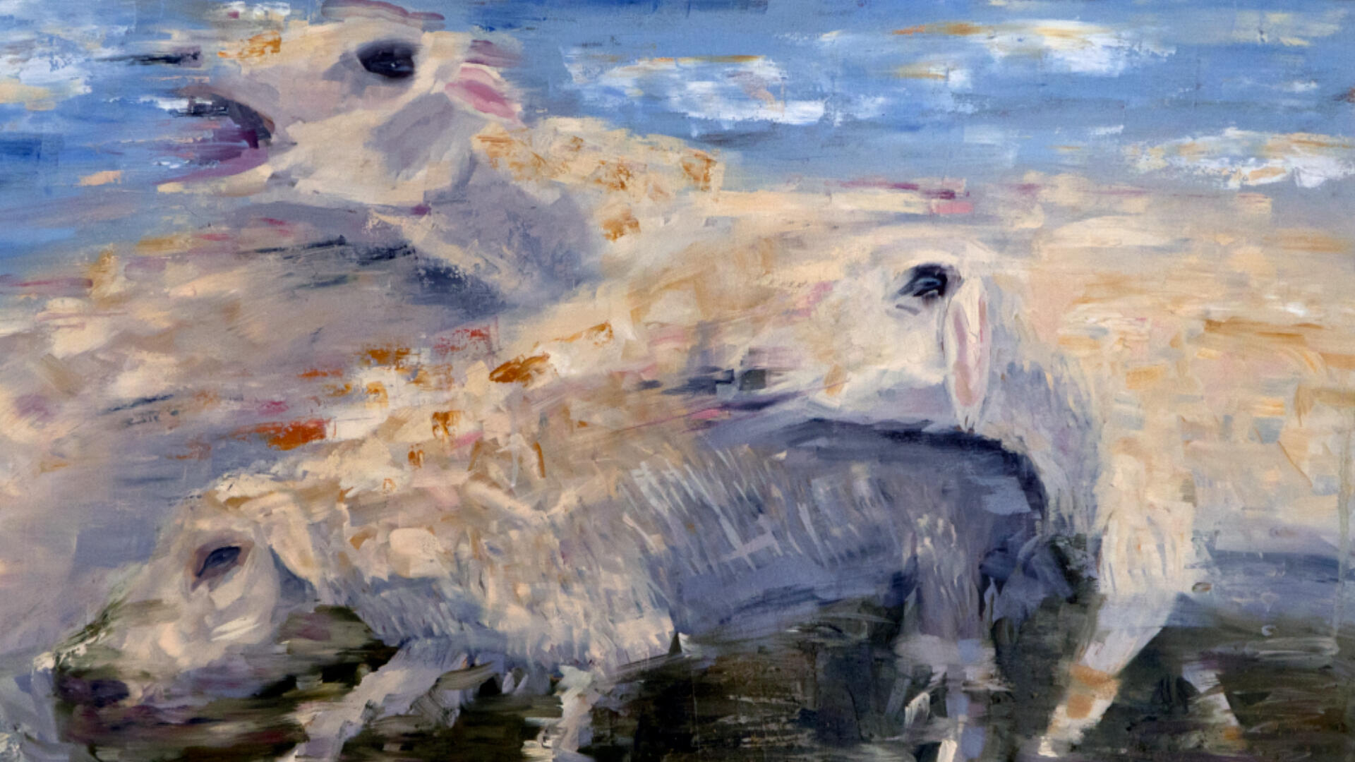 'Sheepish'; Oil on canvas; 90 x 60 cm; Not Available