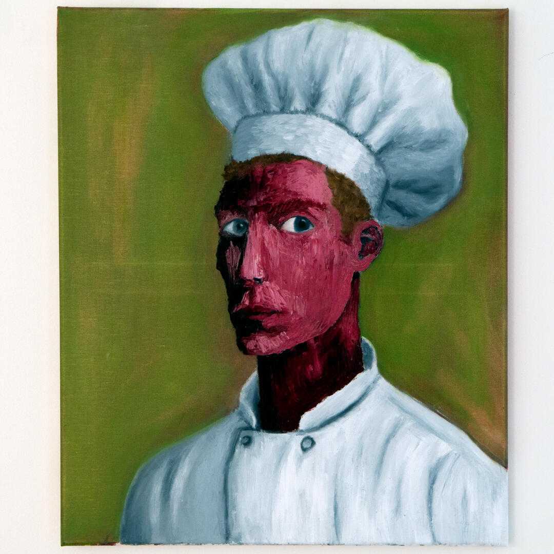 'Butchered Chef'; Oil on canvas; 50 x 60 cm; Sold