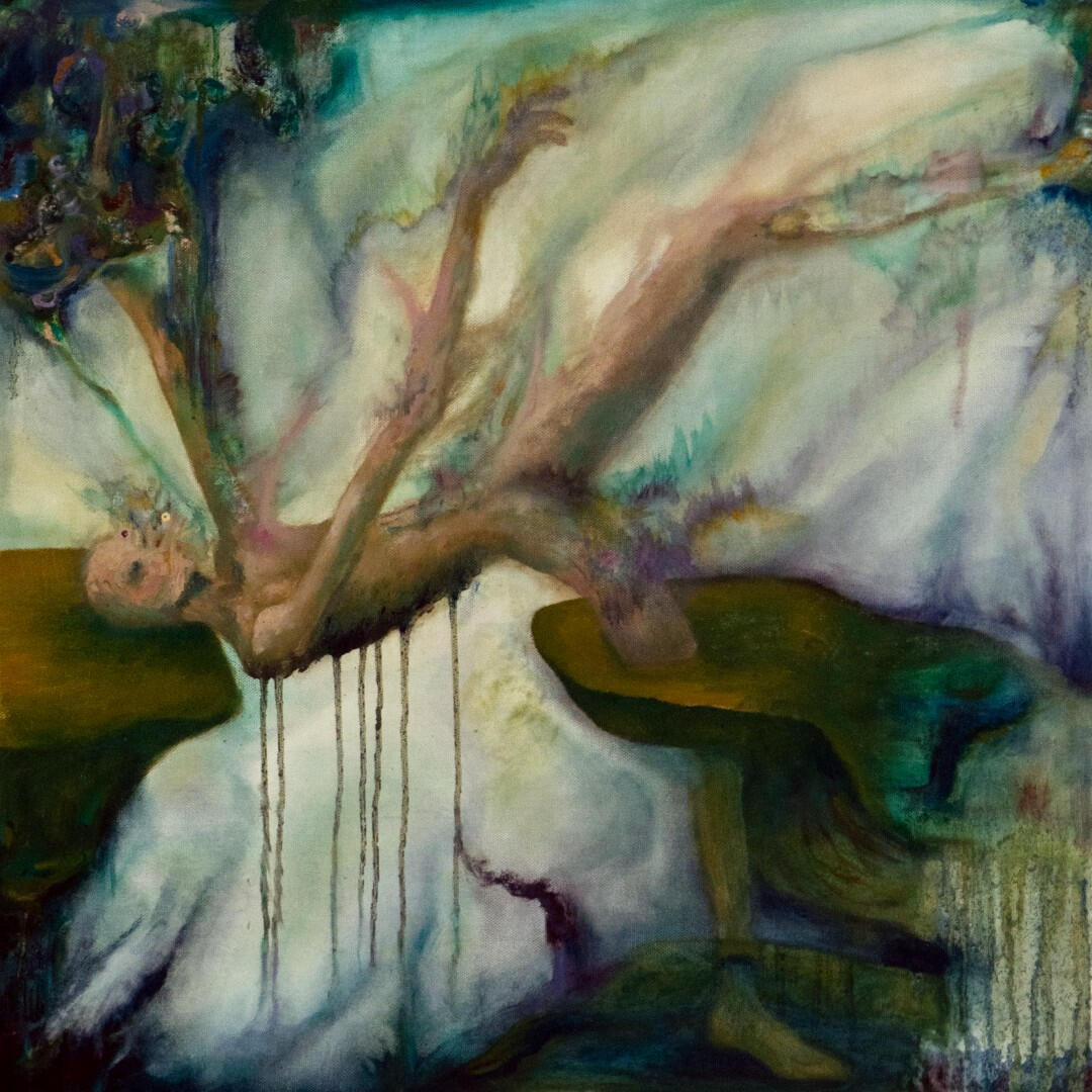 'Headrest'; Oil on canvas; 60 x 60 cm; $300